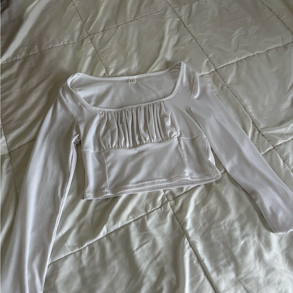 White Long Sleeve Women's Top